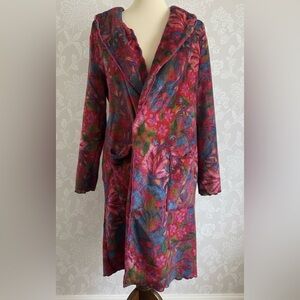 Natural Life Cozy Fleece Floral BOHO Super Soft Robe Size XS *No Belt*
